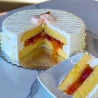 Peach Melba Gateaux